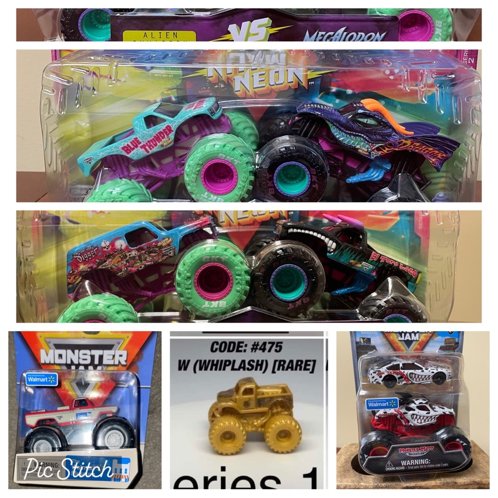 Monster Jam • LOT • mini + neon nitro + Dalmatian + Walmart museum •